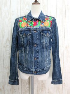 DENIM&SUPPLY Ralph Lauren/デニム&サプライ ラルフローレン：デニムジャケット 刺繍 サイズM レディース 中古/USED