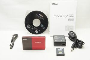 【適格請求書発行】美品 Nikon ニコン COOLPIX S70 コンパクトデジタルカメラ レッド【アルプスカメラ】241117v