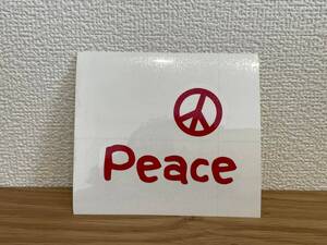 ■□ peace ピース ☆ 平和 カッティング ステッカー シール デコ □■レッド 赤 