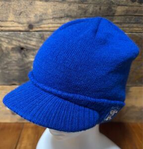 STUSSY　ツバ付き ニットキャップ　size:F　ブルー　/　ステューシー　ドクロ　ニット帽　KNIT CAP　JEEP　キャップ　ハット　帽子　青