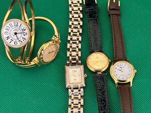 Anne Klein などレディースクォーツ腕時計5点まとめジャンク品管理番号12-A78