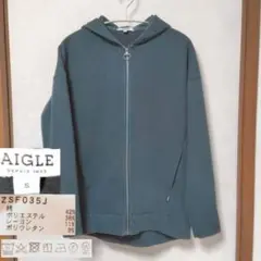 エーグル　aigle パーカー　フード付き　グリーン　緑　M