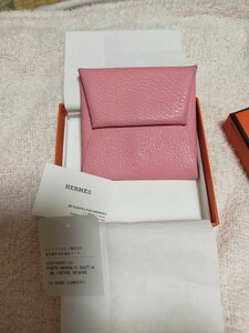 HERMES　エルメス　小銭入れ　コインケース　バスティア　カルヴィ　ピンク　レディース