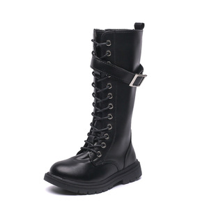 ☆ ブラック ☆ 27(17cm) ☆ キッズ ブーツ pkboots8778 キッズ ロングブーツ ロング ブーツ 女の子 マーテインブーツ ローヒール