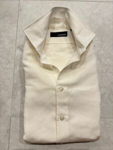 4870】新品5.6万【LARDINI / ラルディーニ　38　春夏モデル　テンセル×リネン　ホリゾンタルカラー　ブートニエール付属】ホワイト