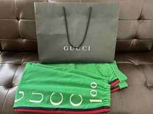 【 1円スタート！極美品 】2022/SS GUCCI グッチ 100周年 サイドラインロゴパンツ 676350 ジャガーパンツ ジャージ ボトム グリーン 48