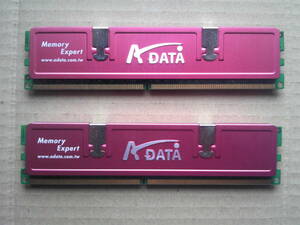 ADATA製 DDR2 800 PC2-6400 1GB×2 合計2GB ヒートスプレッダ