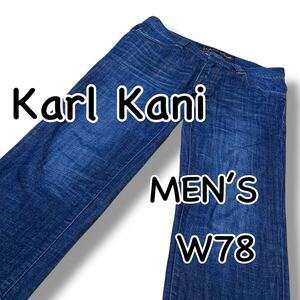 Karl KaniカールカナイストレッチスリムストレートW30ウエスト78cmMサイズusde加工メンズジーンズデニム M2311