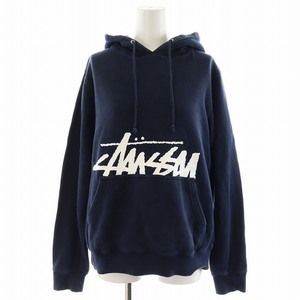 ステューシー STUSSY パーカー プルオーバー ロゴ コットン S 紺 ネイビー /AN11 レディース