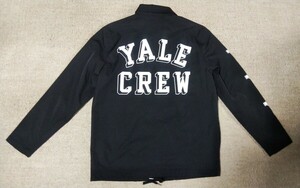 ◎美品◎超人気◎春ジャケット◎ナノ・ユニバース×YALEイエールバックロゴプリントコラボコーチジャケット size S ブラック nano UNIVERSE