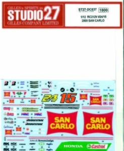 【STUDIO27】1/12 RC212V #24/15 2009 SAN CARLO デカール