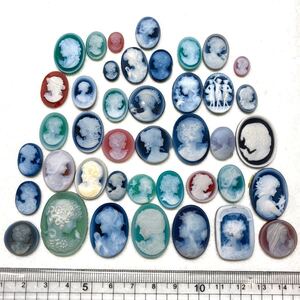 1円〜!!小粒大量!!≪ストーンカメオおまとめ58.3g≫j 約291.5ct 裸石 宝石 stone cameo 彫刻 アンティーク 貴婦人 ブローチ 作家物 w4ま111