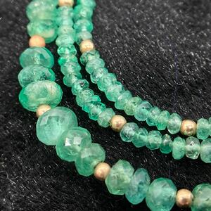 1円スタート!!K18&K14!!■エメラルドネックレス■ n 約5.4g アクセサリー 天然石 カラーストーン accessory necklace emerald CA1