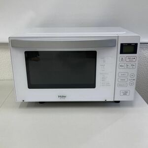 【美品】Haier ヘルツフリー電子レンジ JM-FH18G 2020年製 50/60HZ共用 ホワイト 食卓 温め ご飯 弁当 家庭用 中古品 お惣菜 解凍 冷凍食品