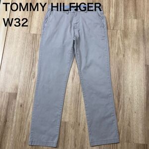 【送料無料】TOMMY HILFIGERチノパンツ グレー メンズW32サイズ トミーヒルフィガーボトムスロングパンツ