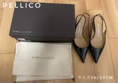 【PELLICO】パテント バックスリング パンプス ミュール