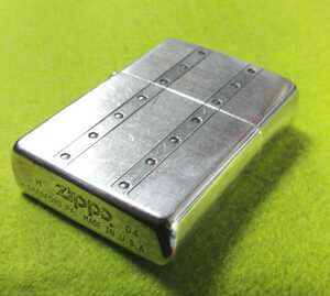 USA製 2004年8月製 ジッポライター・ZIPPO BRADFORD.PA. 銀メッキ MADE IN U.S.A. 製造年月(04・H)