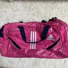 adidas ピンク ドット柄 ボストンバッグ