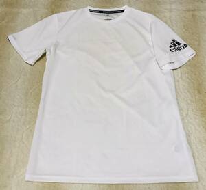 ☆adidas☆アディダス ビッグロゴ メッシュ 半袖 Tシャツ L 白系 CLIMACOOL トレーニング D24044