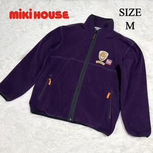 90s 日本製　mikihouseミキハウスフリース　ジャケット　紫　ワッペン