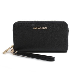 【新品 未使用】マイケルコース MICHAEL KORS JET SET TRAVEL LG FLAT MF PHN CASE 長財布 35S9GTVE7L-BLACK レディース ブラック