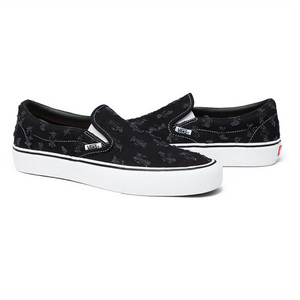 新品 20ss Supreme Vans Slip-On Hole Punch Denim BLACK Denim US9 27cm シュプリーム バンズ スニーカー