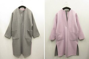 デミルクスビームスDemi-Luxe BEAMS ★定価￥59400(税込)　ウールリバーシブルコート◆サイズ36