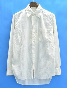 Hombre Nino オンブレニーニョ WORK SHIRT (NEP STRIPE) ネップストライプ ワークシャツ M OFF WHITE オフホワイト YOPPI ヨッピー