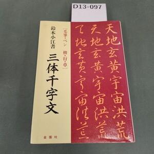 D13-097 三体千字文 毛筆・ペン 楷行草 鈴木小江書 金園社 書き込みあり