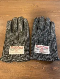 Harris Tweed ヘリンボーン手袋 レザー裏地付き 中古品