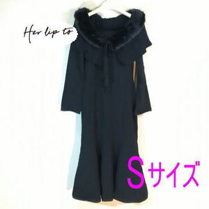 Ritz Faux Fur Mermaid Dress ニット　ワンピ－ス　black　ファ－　デザイン　Her lip to