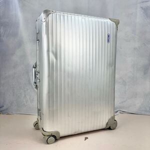 【廃盤】青ロゴ RIMOWA リモワ TOPAS トパーズ プルタブ 最大容量 104L 4輪 鍵付き シルバー アルミニウム スーツケース キャリーバッグ