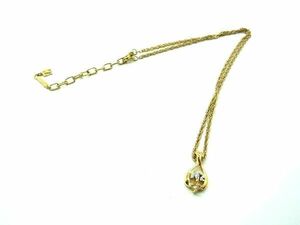 ■美品■ NINA RICCI ニナリッチ ラインストーン ネックレス ペンダント アクセサリー レディース ゴールド系 DF0797