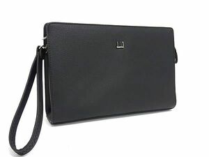 1円 ■美品■ dunhill ダンヒル レザー クラッチバッグ セカンドバッグ メンズ ブラック系 FB3927