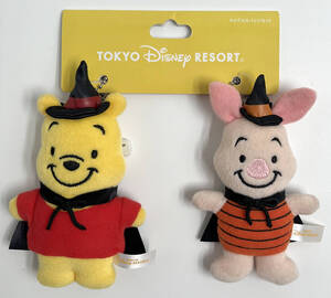 ★東京ディズニーリゾート くまのプーさん&ピグレット ハロウィン ぬいぐるみバッジセット TDR ディズニーランド 仮装 コスプレ