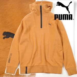 新品1円～★PUMA プーマ メンズ デルタニット フーディー ハーフジップ スウェット パーカー L キャラメル ラテ 正規店本物◆9520◆