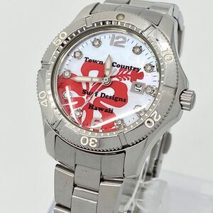 腕時計 レディース Town&Country クォーツ quartz デイト シェル 石付き シルバー silver SZ2H-R0 タウンアンドカントリー Watch Y2175