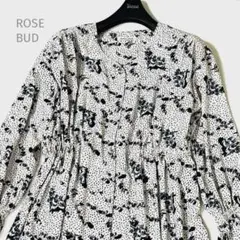 美品 ROSE BUD ローズバッド ロングワンピース 花柄 長袖 袖フリル