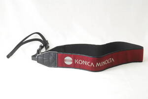 ☆未使用☆KONICA MINOLTA コニカ ミノルタ カメラ ストラップ 赤色(えんじ)×グレー ショルダー ネック アルファ α Camera Strap☆