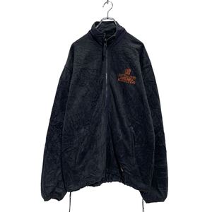 Dickies ジップアップ フリースジャケット L ダークグレー ディッキーズ 刺繍ロゴ 古着卸 アメリカ仕入 a607-6574