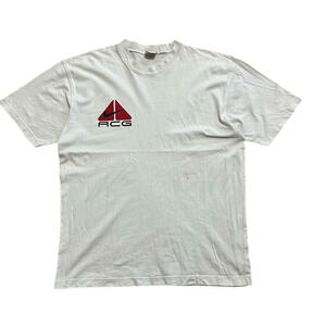 90s VINTAGE NIKE ACG ナイキ エーシージー 半袖 Tシャツ ロゴT ベクターロゴ セットインスリーブ 白 メンズ 