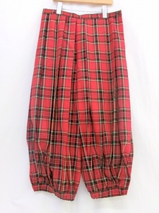 tricot COMME des GARCONS トリコ コムデギャルソン チェックデザインパンツ レッド M TH-P011 AD2021 Check design pants