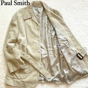 【美品 希少なLサイズ】 ポールスミス PaulSmith 【漂う高級感】 コーデュロイ 太畝 ベルト付き コート サイズL メンズ 秋 冬