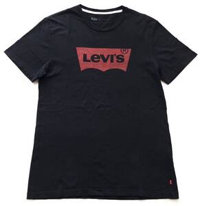 リーバイス 染み込みプリント ビッグロゴ デカロゴ ブラック Tシャツ　　Levis タブ付き リーバイストラウスジャパン 玉7459