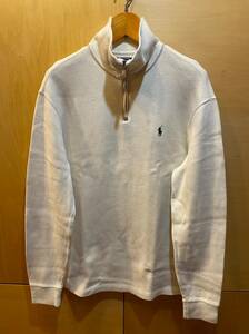 ラルフ ハーフジップ スウェットシャツ 白 プルオーバー polo ralph lauren L