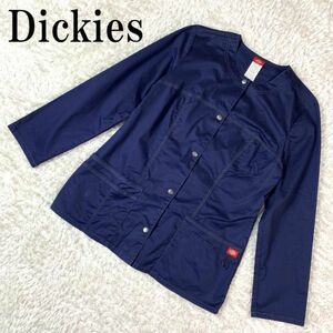 Dickies ディッキーズ シャツジャケット ネイビー ノーカラージャケット 紺色 コットン ポリエステル ポリウレタン M B347