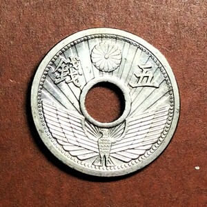 M353　【レア年度・極美品】　昭和10年　　5銭ニッケル貨（イーグルコイン）