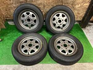 三菱 ミニキャブ ブラボー 純正 スチール 13インチ 4J 165/70R13 YOKOHAMA A200 バリ山 イボ付き 夏タイヤホイール 4本セット H