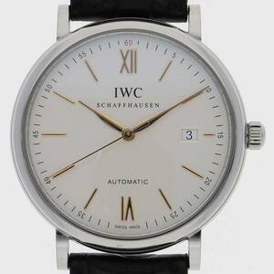 IWC IW356517 ポートフィノ シルバーダイヤル SS/レザー 自動巻き メンズ 【123574】