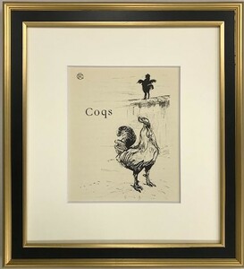 【特価】 　≪　 トゥールーズ　ロートレック　 ≫　 リトグラフ【石版画】　 　COQS 　　1948年 　　TOULOUSE-LAUTREC